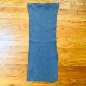 Mango Ribbed Sweater Maxi Skirt - Gray